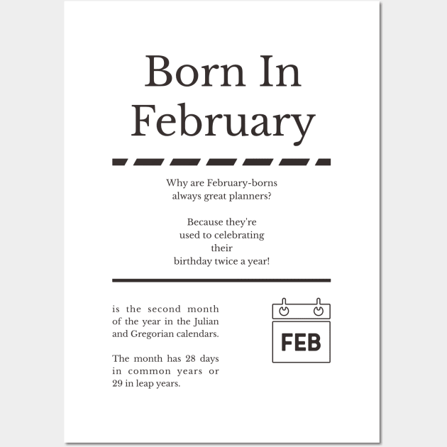 Born in February Wall Art by miverlab